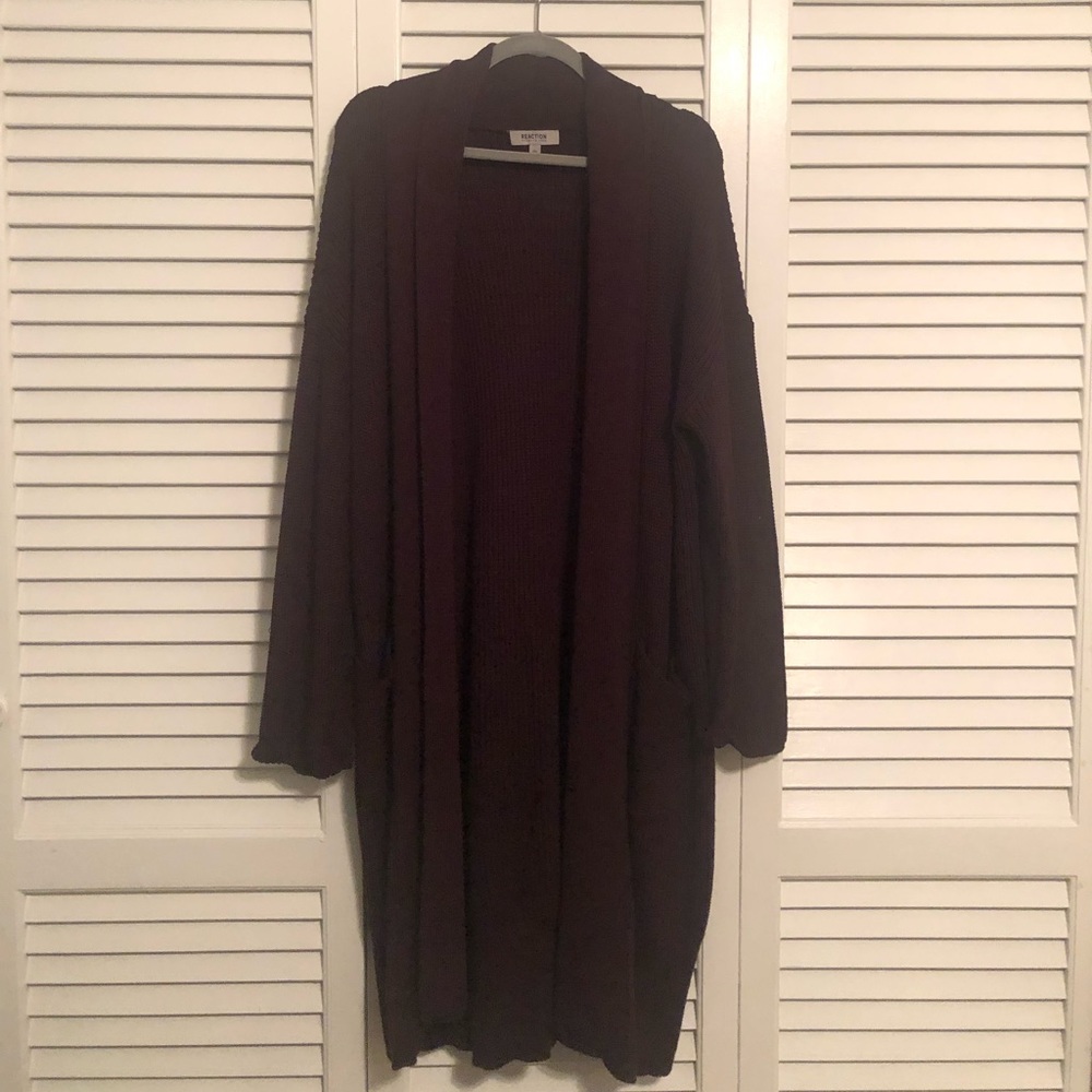 Extra Long KCR Maroon Cardigan